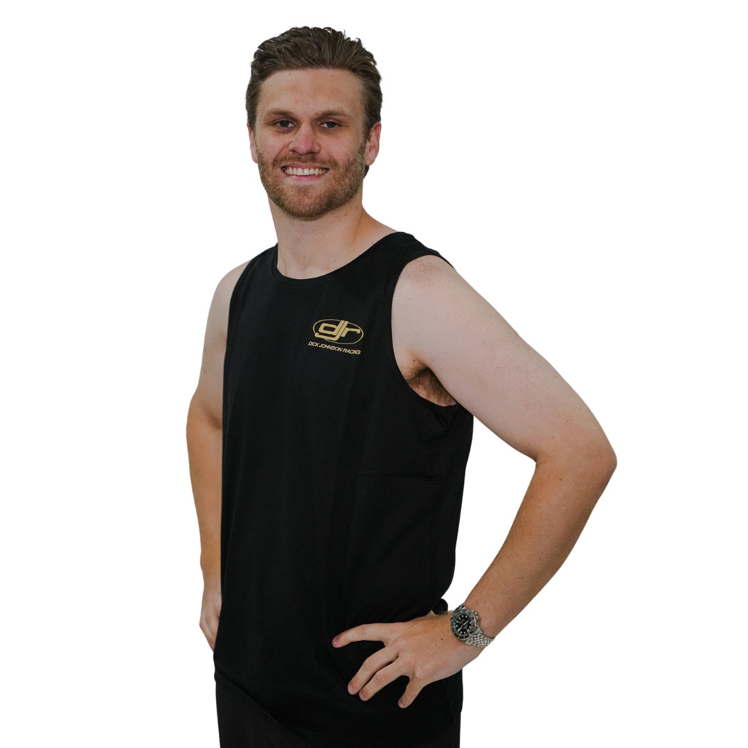 Dick Johnson Racing | Unisex Cotton Singlet- Black & Gold