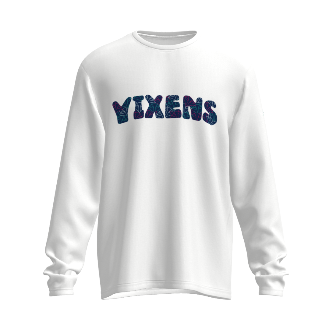 Melbourne Vixens | New Balance - MV Team Replica Travel Cotton LS T-Shirt White