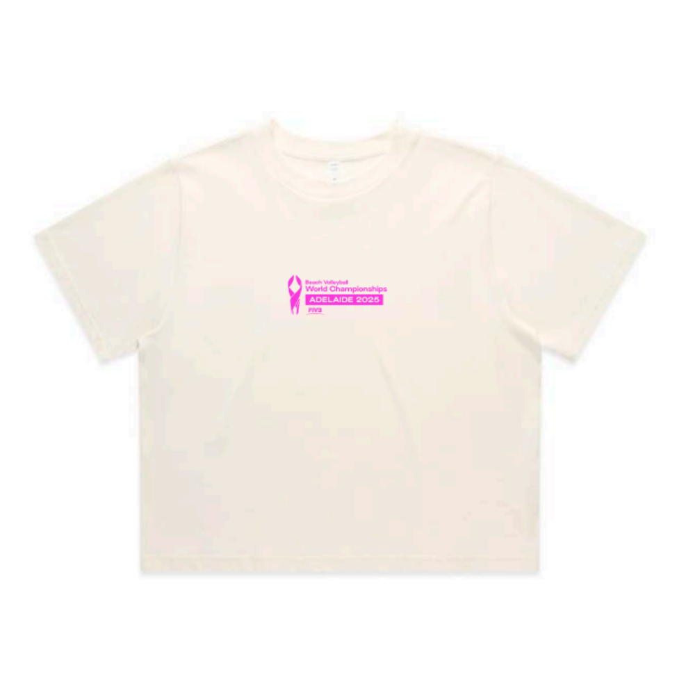 Volleyball Australia | BVWC | Womens Classic Crop Tee - Ecru - Country
