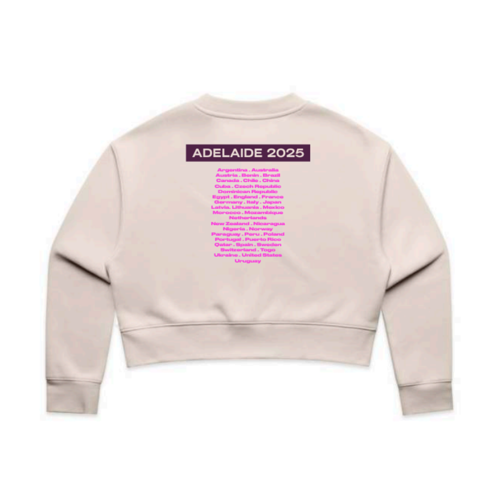 Volleyball Australia | BVWC | Women's Relax Crop Crew - Ecru - Country