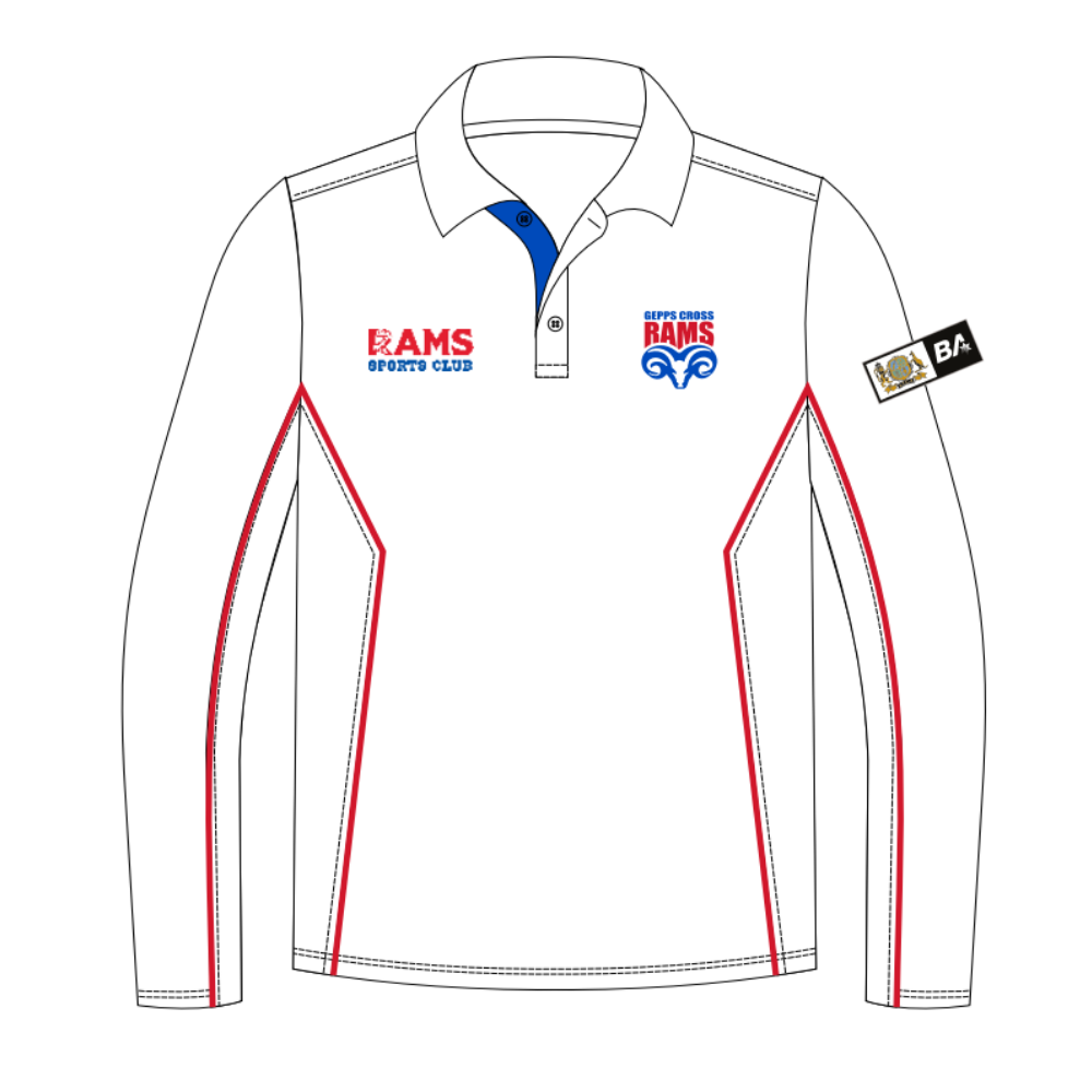 Gepps Cross CC | Unisex LS Playing Polo - White - NEW