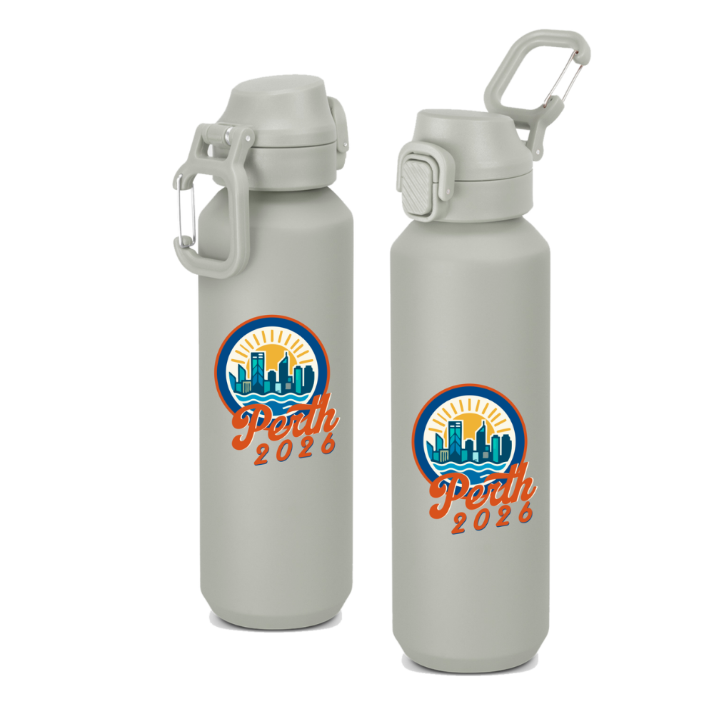 UniSport | Perth 2026 Sunset Drink Bottle – Stone