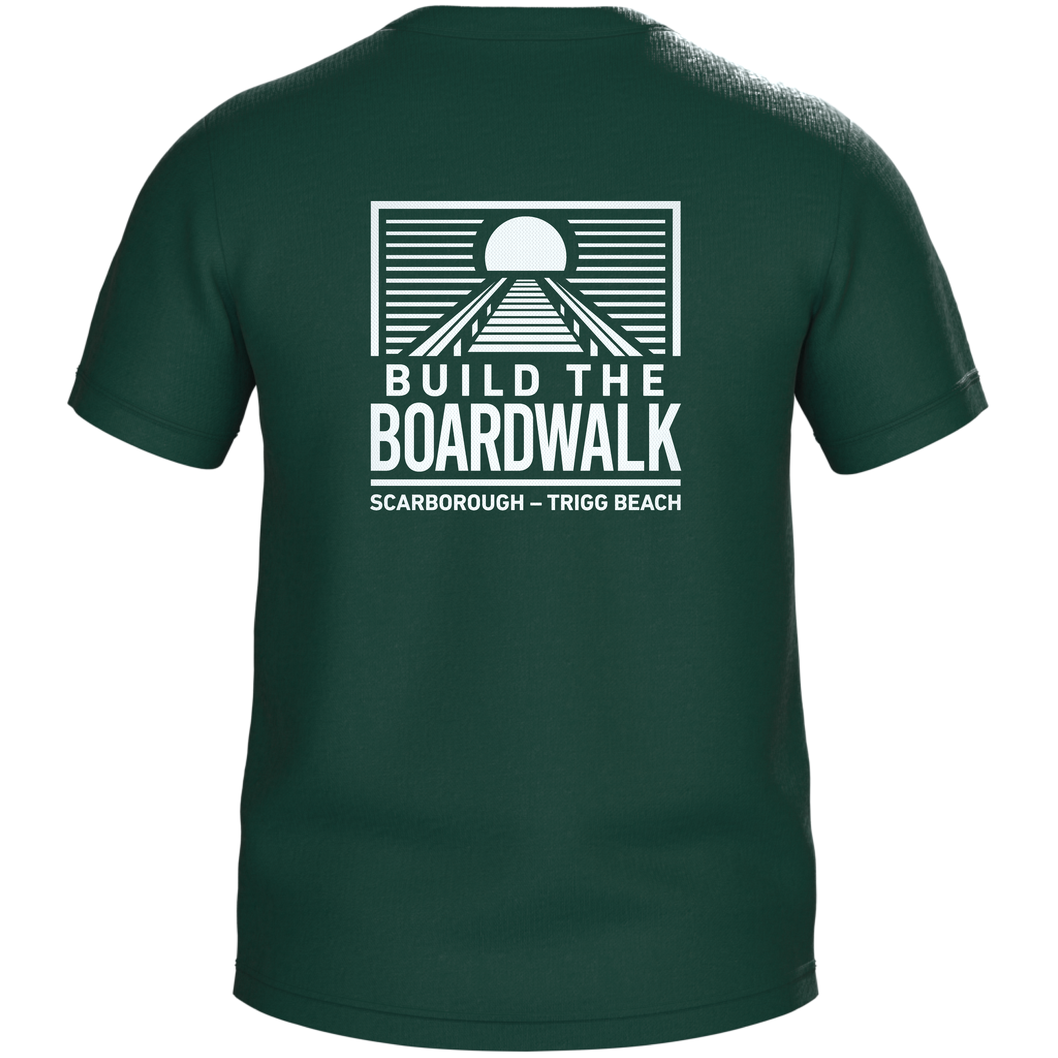 Build the Boardwalk | PRE-ORDER | Classic Tee with Dual BTB Print - White & Pine Green