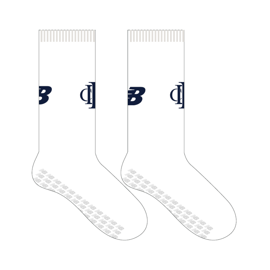 Fremantle Districts CC - Junior | PRE-ORDER | White Crew Socks - Gel grip