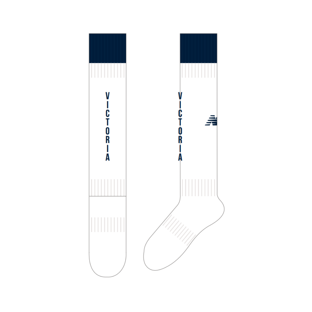 Hockey Victoria - U14s | PRE-ORDER | Full Length Playing Socks - WHITE