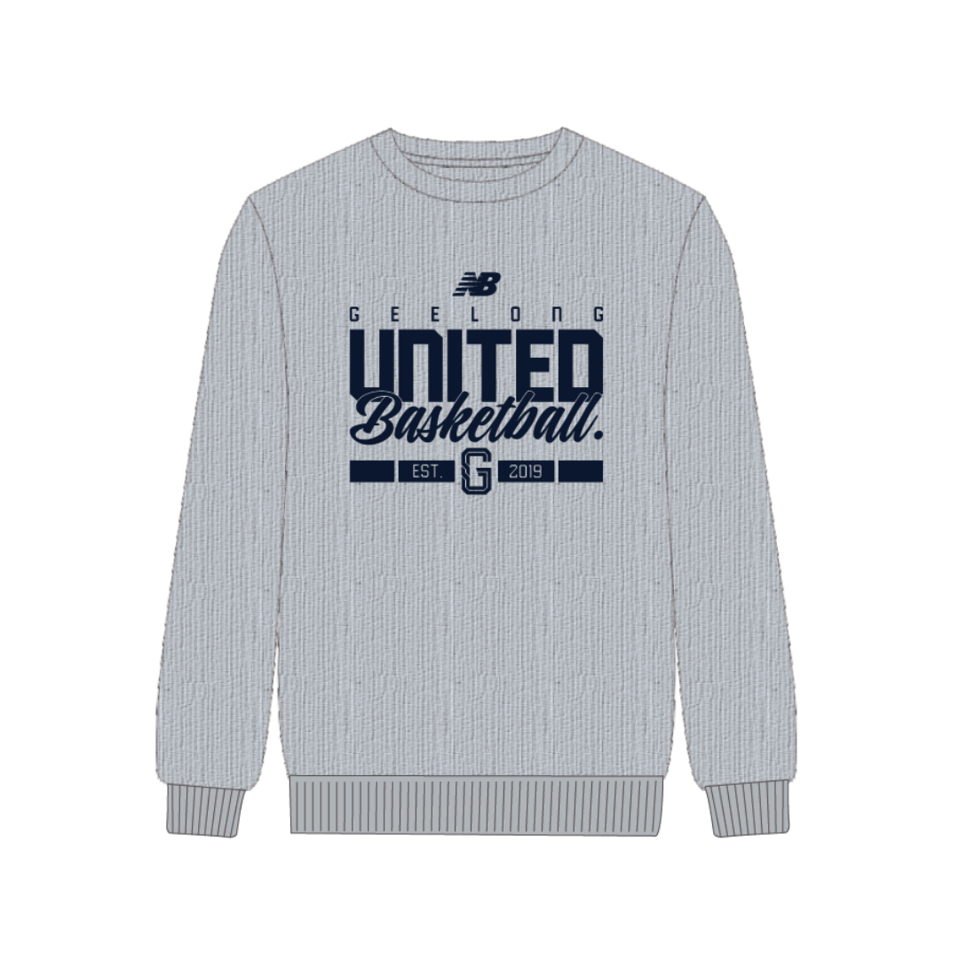 Geelong United Basketball | PRE-ORDER | Unisex Crew Jumper - Grey