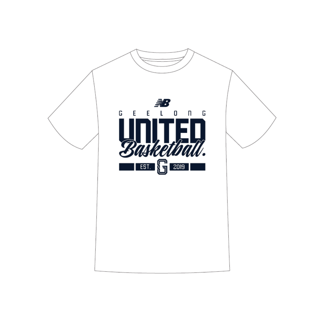 Geelong United Basketball | PRE-ORDER | Unisex Cotton Tee - White