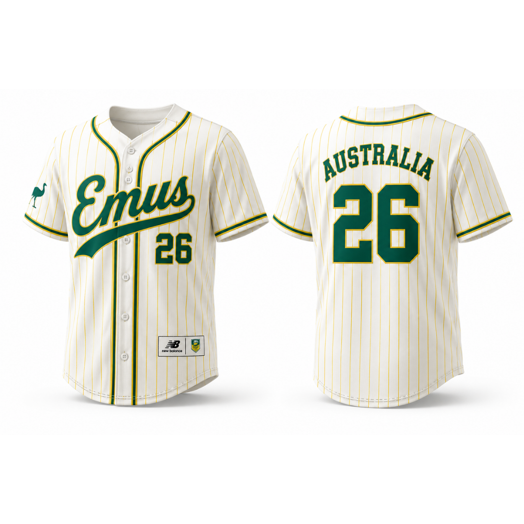 Touch Football Australia - Emus - Lifestyle | PRE-ORDER | Japan Tour Heritage Baseball Jersey