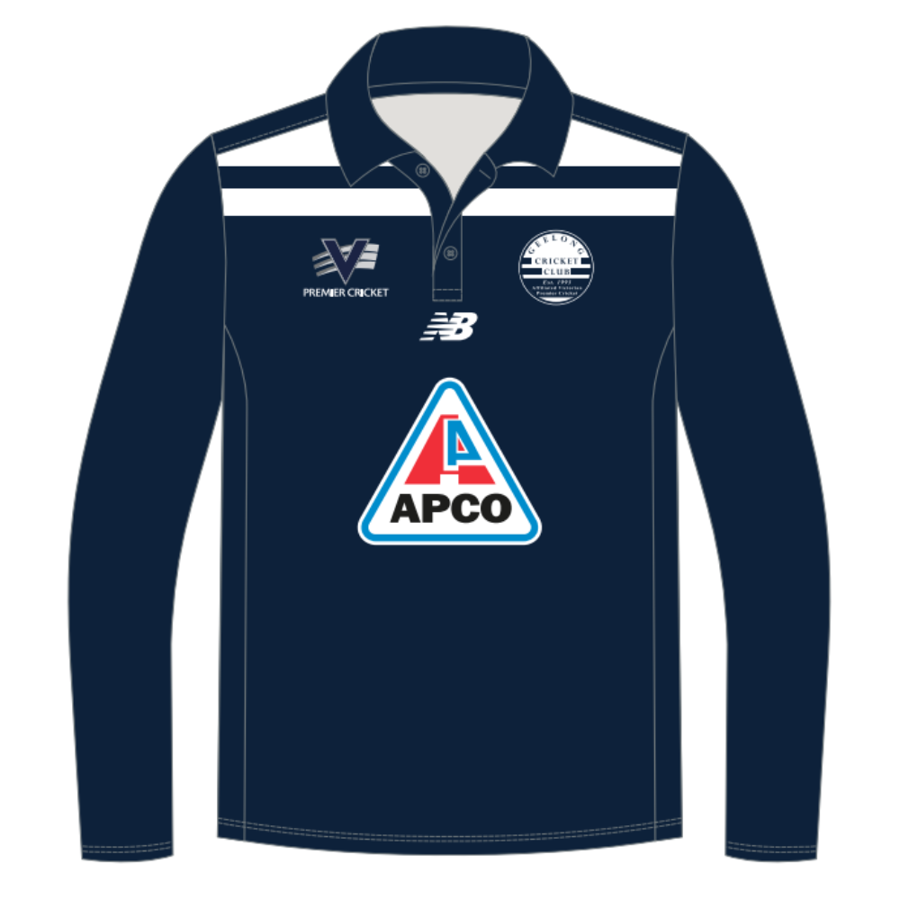 Geelong Cricket Club | PRE-ORDER | NB Women's Polo - One Day - Navy - Long Sleeve