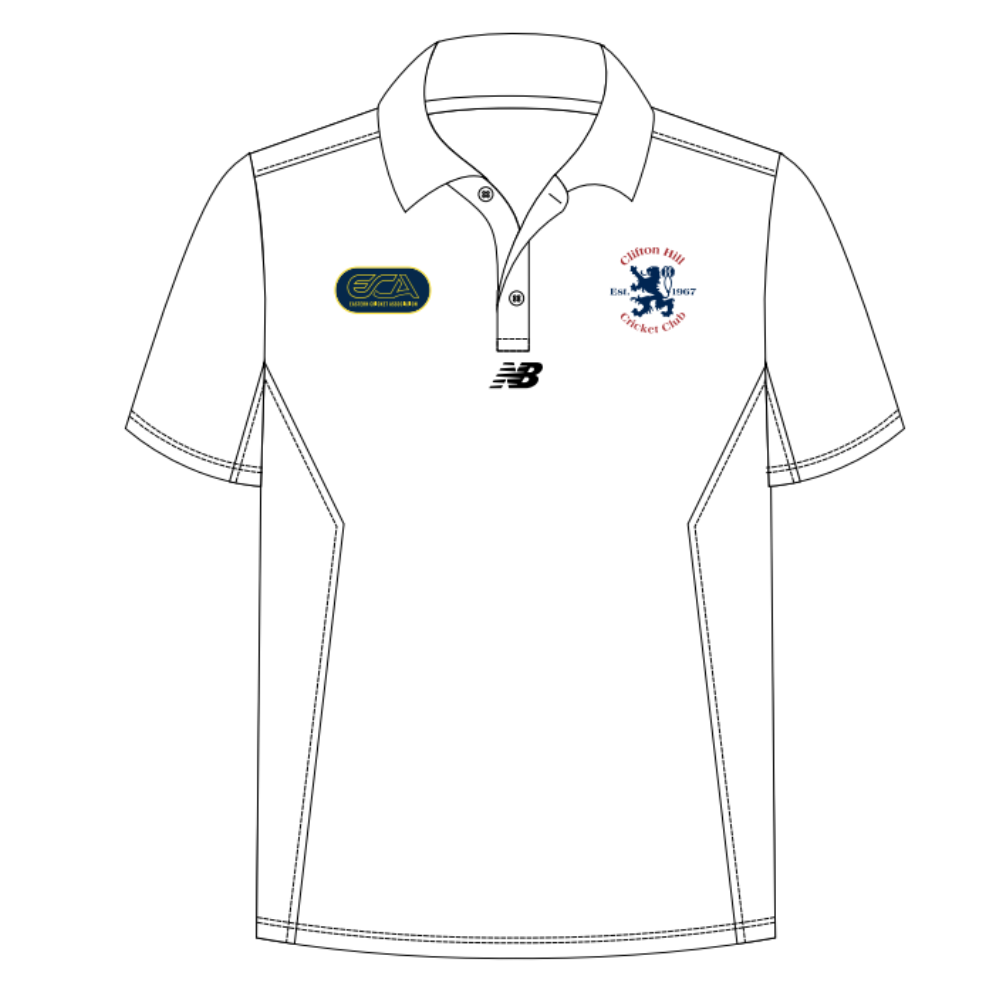 Clifton Hill CC | PRE-ORDER | NB Unisex Playing Polo - Two Day - White - Short Sleeve