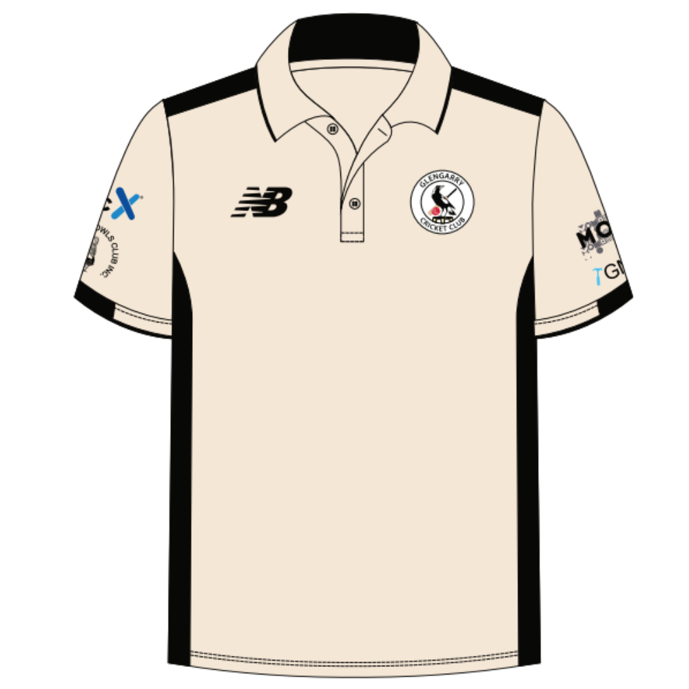 Glengarry Cricket Club | PRE-ORDER | NB Unisex Cream Polo - Two Day - Short Sleeve
