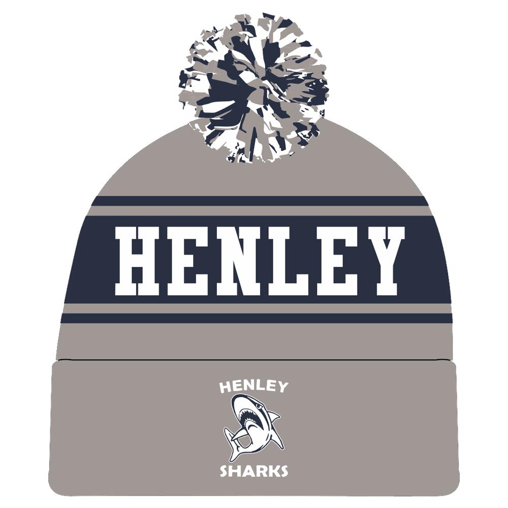 Belgravia Apparel | Sports AU-Henley Sharks FNC | Pom-Pom Beanie - Grey-Henley Football & Netball Club