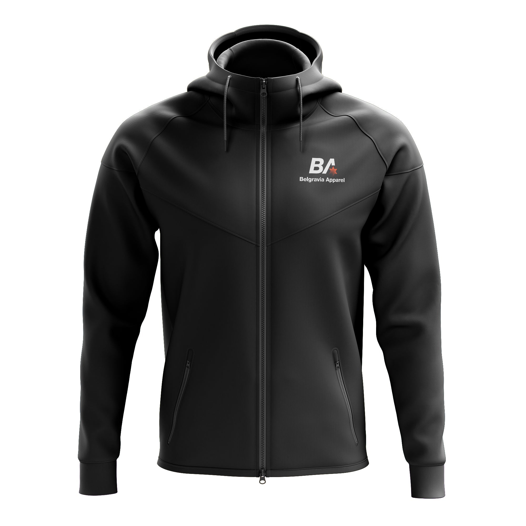 Belgravia Apparel | Sports AU-Belgravia Apparel Staff | Mens Black Zip Hoodie-Belgravia Apparel - Staff