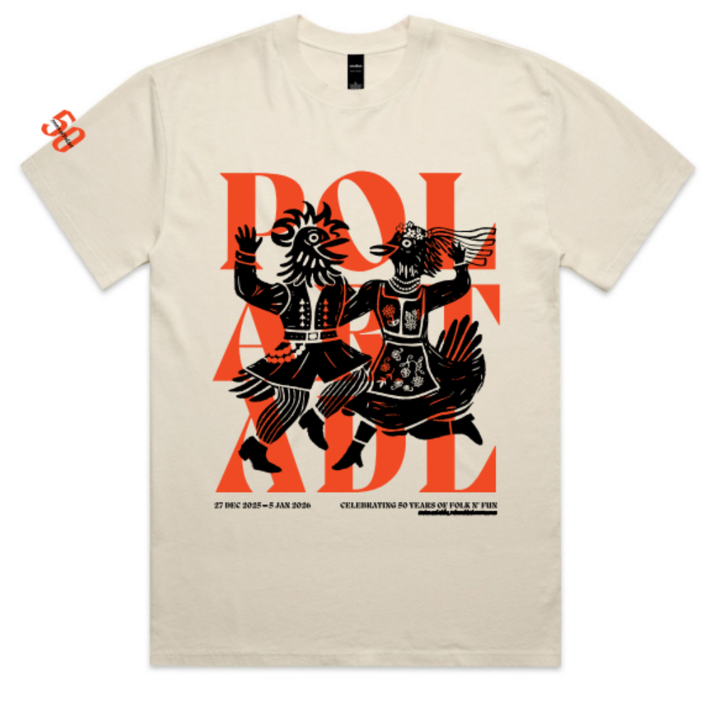 Polart Festival | PRE-ORDER | Unisex & Youth Faded Ecru Tee - Mascot