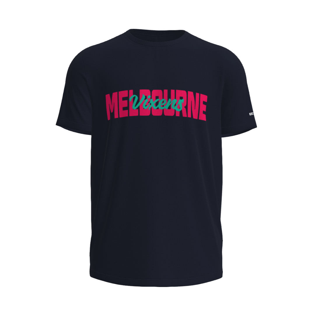 Melbourne Vixens | New Balance - MV Team Replica Travel Cotton T-Shirt Navy