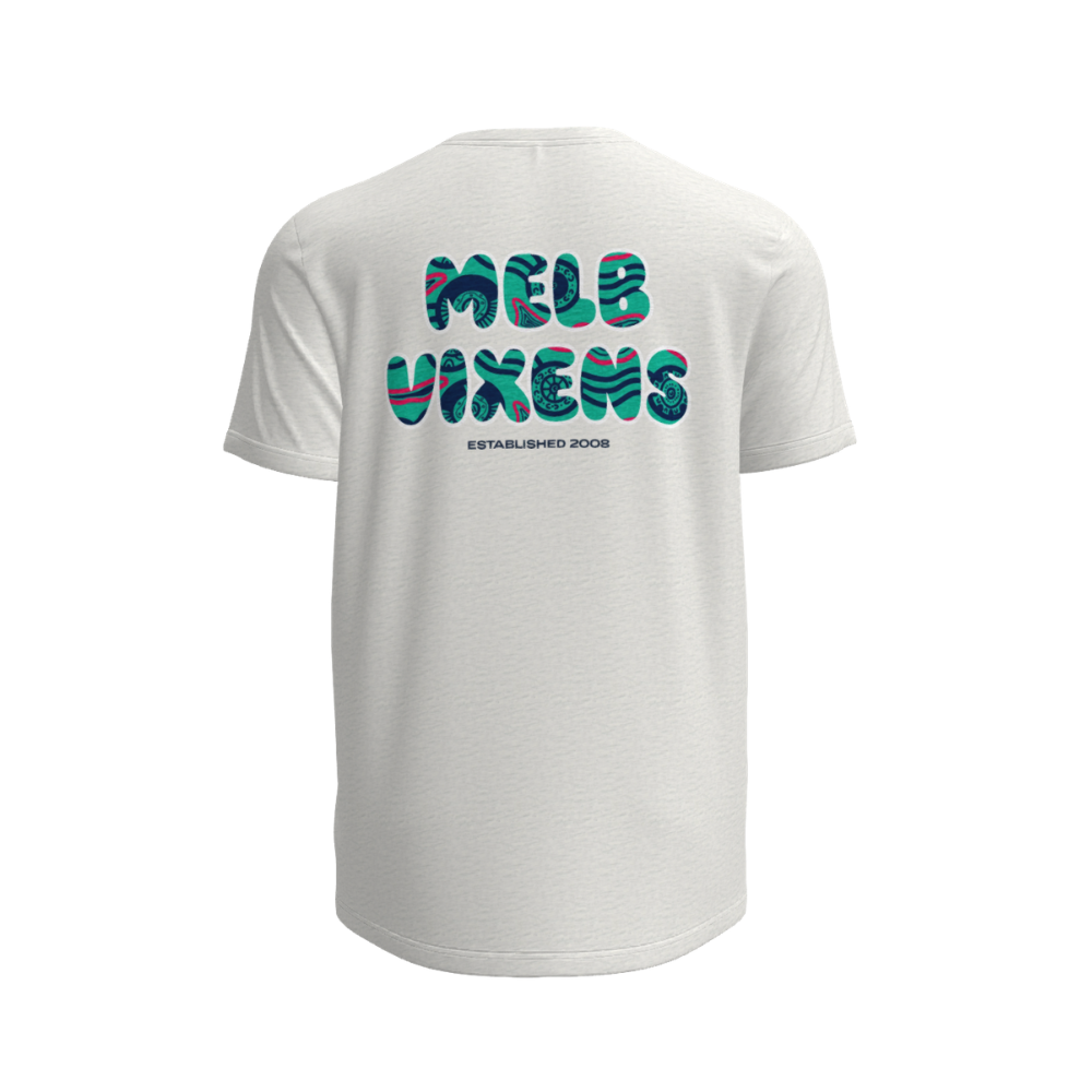 Melbourne Vixens | MV First Nations Cotton T-Shirt Snow Marle