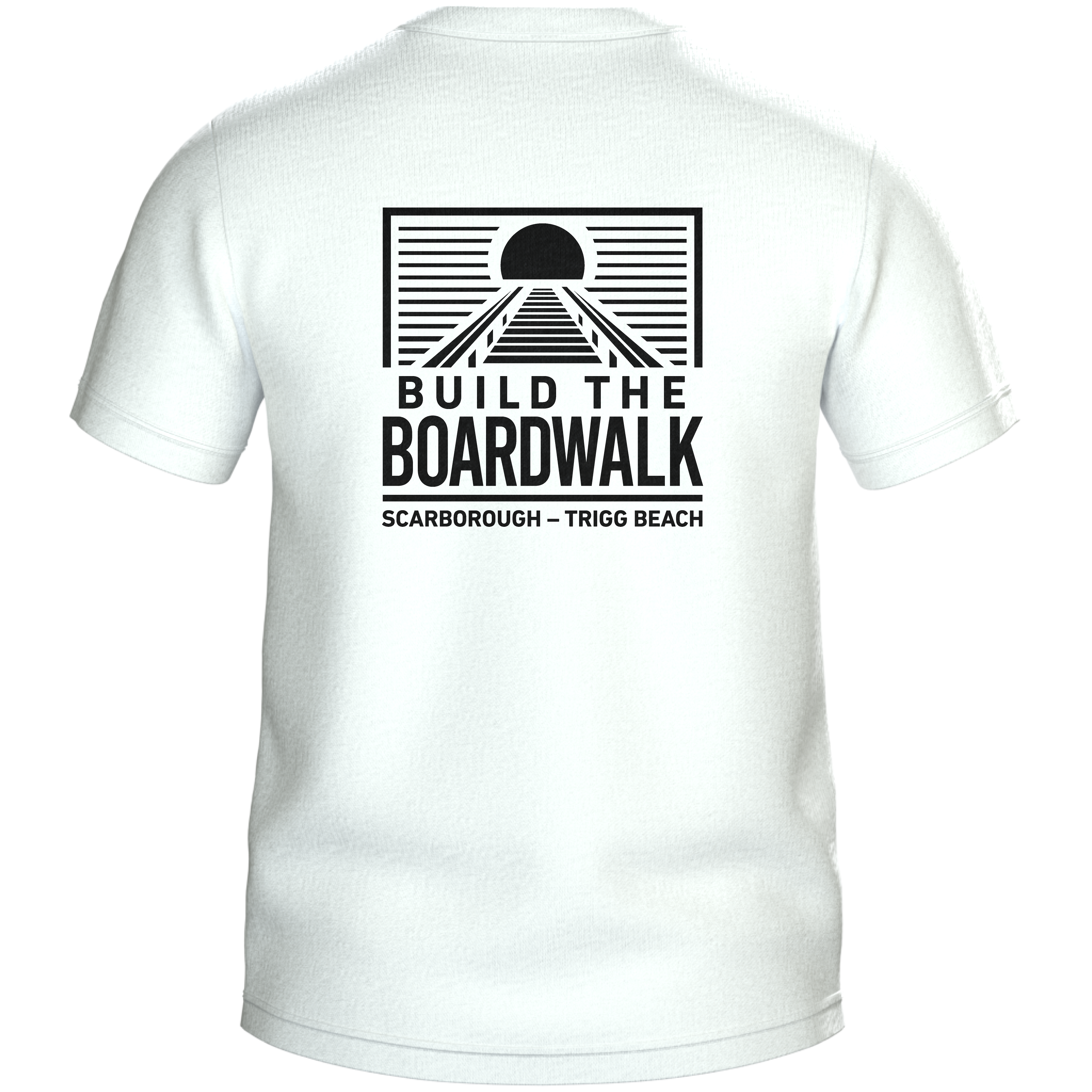 Build the Boardwalk | PRE-ORDER | Classic Tee with Dual BTB Print - White & Black