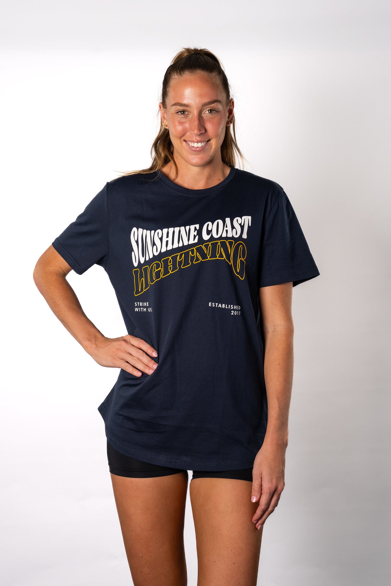 Sunshine Coast Lightning | Casual Navy Cotton Tee - Unisex