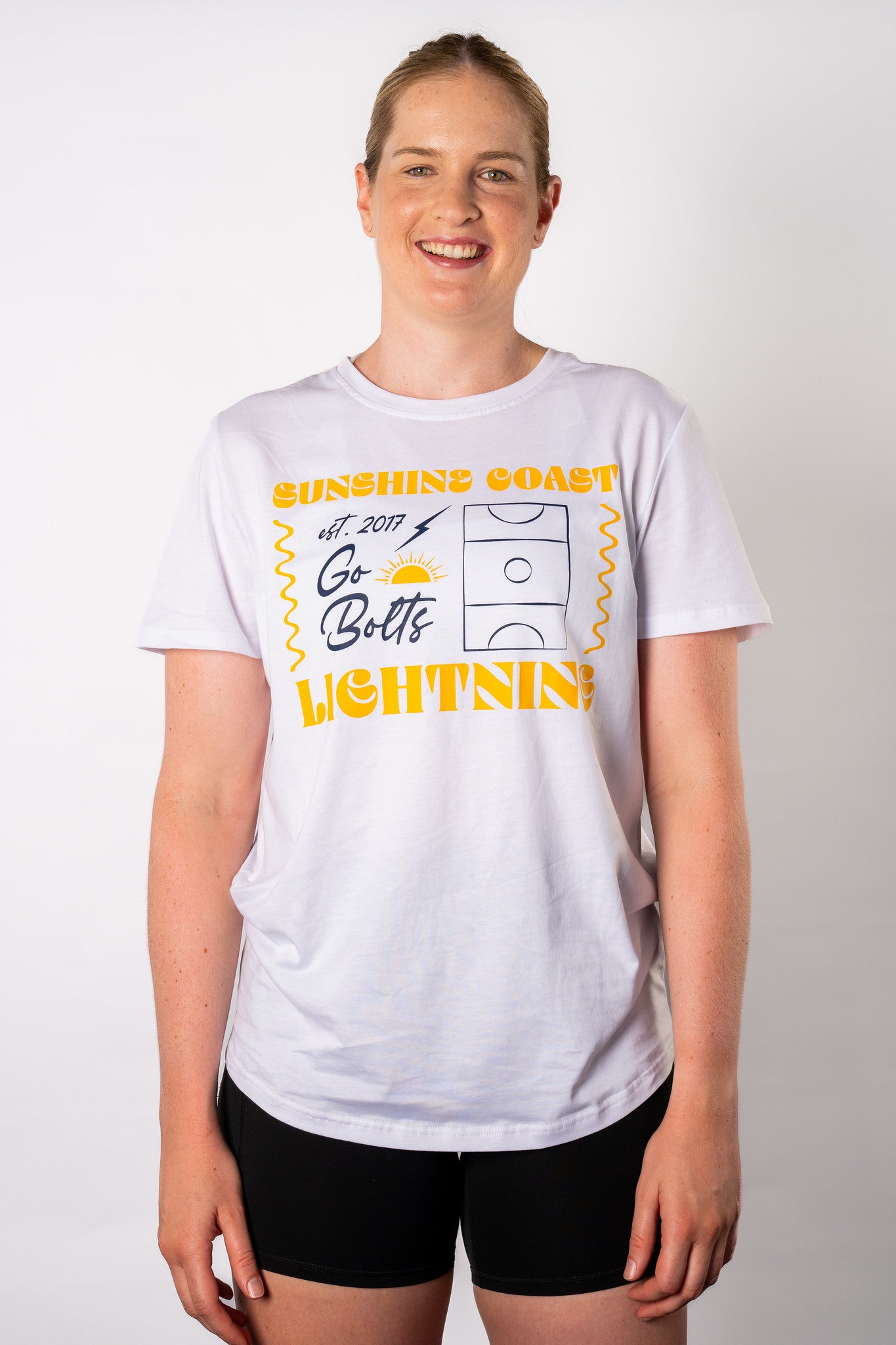 Sunshine Coast Lightning | Casual White Cotton Tee - Unisex