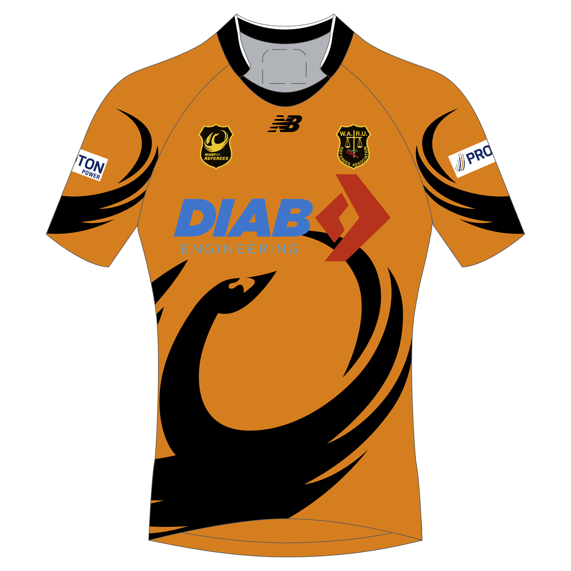 WA Rugby Union Referees | PRE-ORDER | NB Referee Rugby Jersey - Unisex - Orange