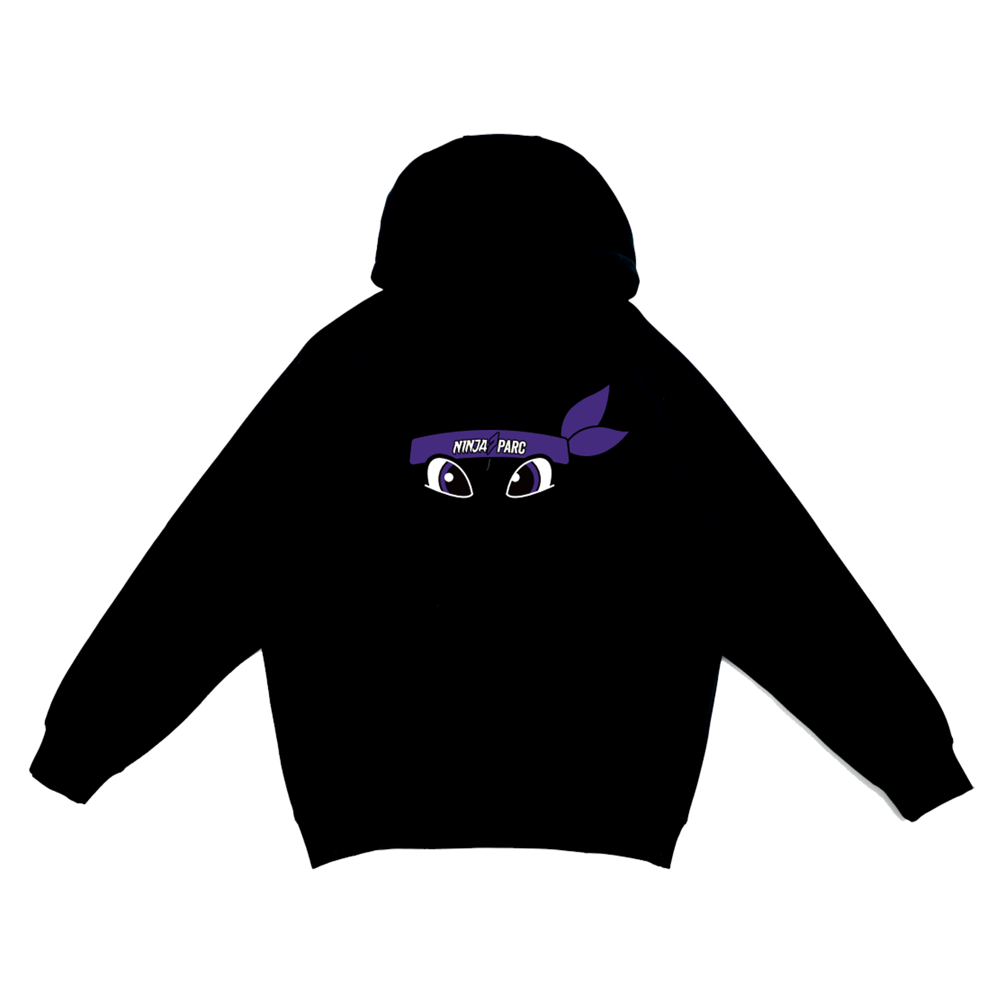 Ninja Parc | PRE-ORDER | Kangaroo Pocket Hoodie - Black Purple Headband