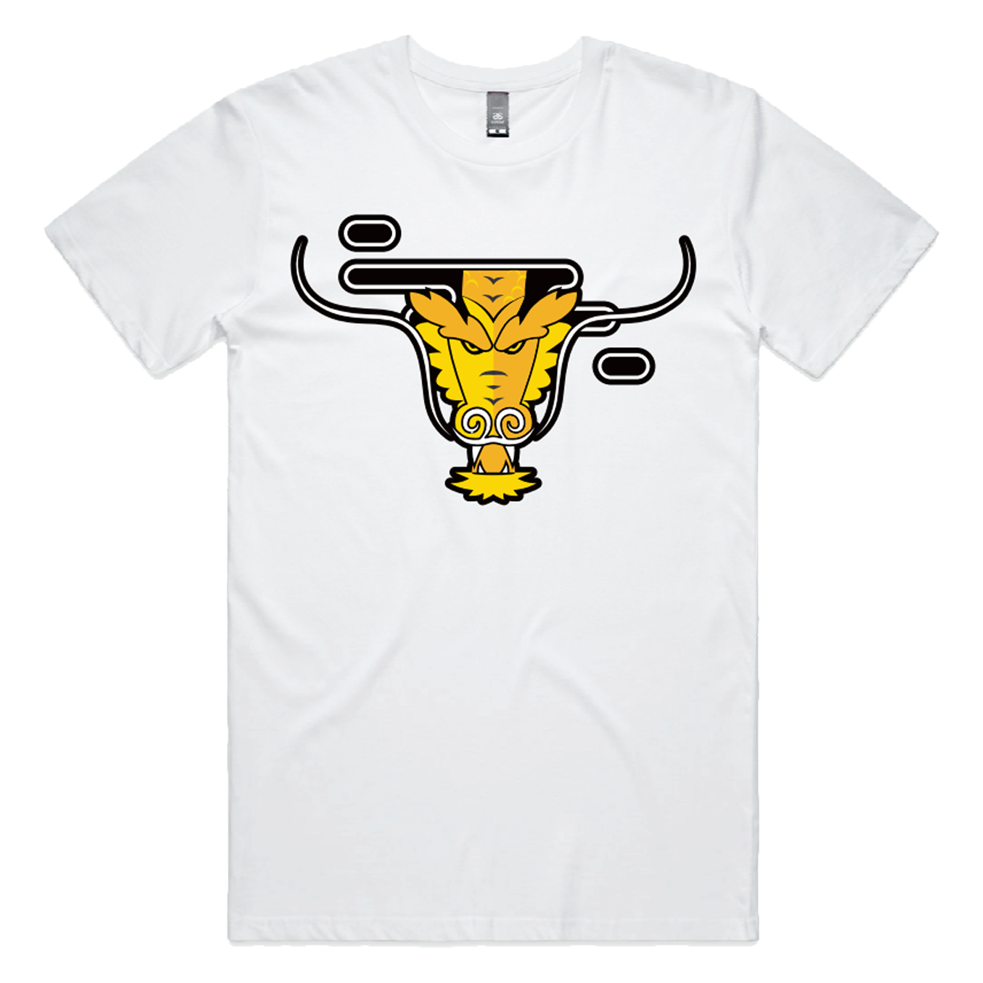 Ninja Parc | PRE-ORDER | Staple Tee - White Yellow Dragon