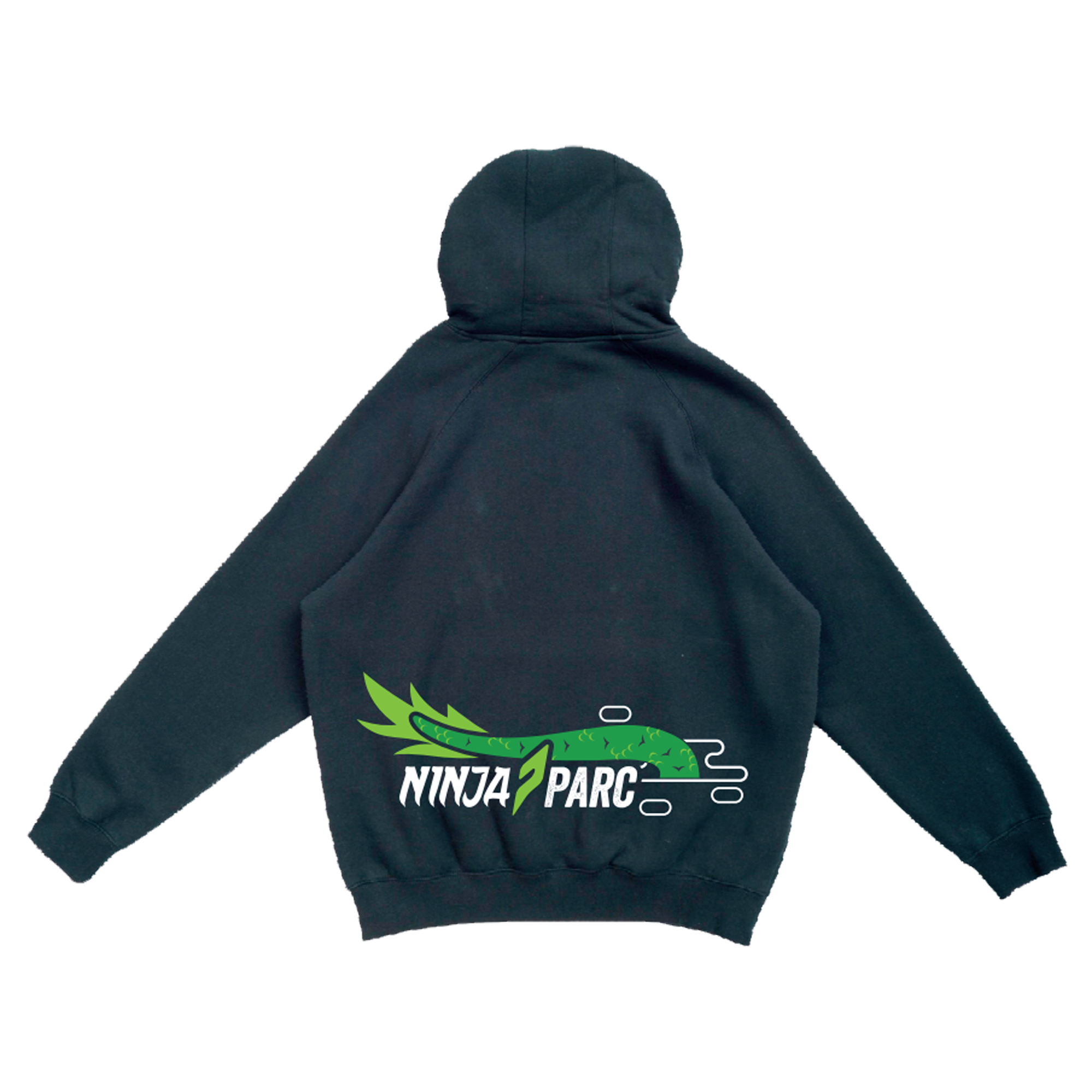 Ninja Parc | PRE-ORDER | Kangaroo Pocket Hoodie - Black Green Dragon