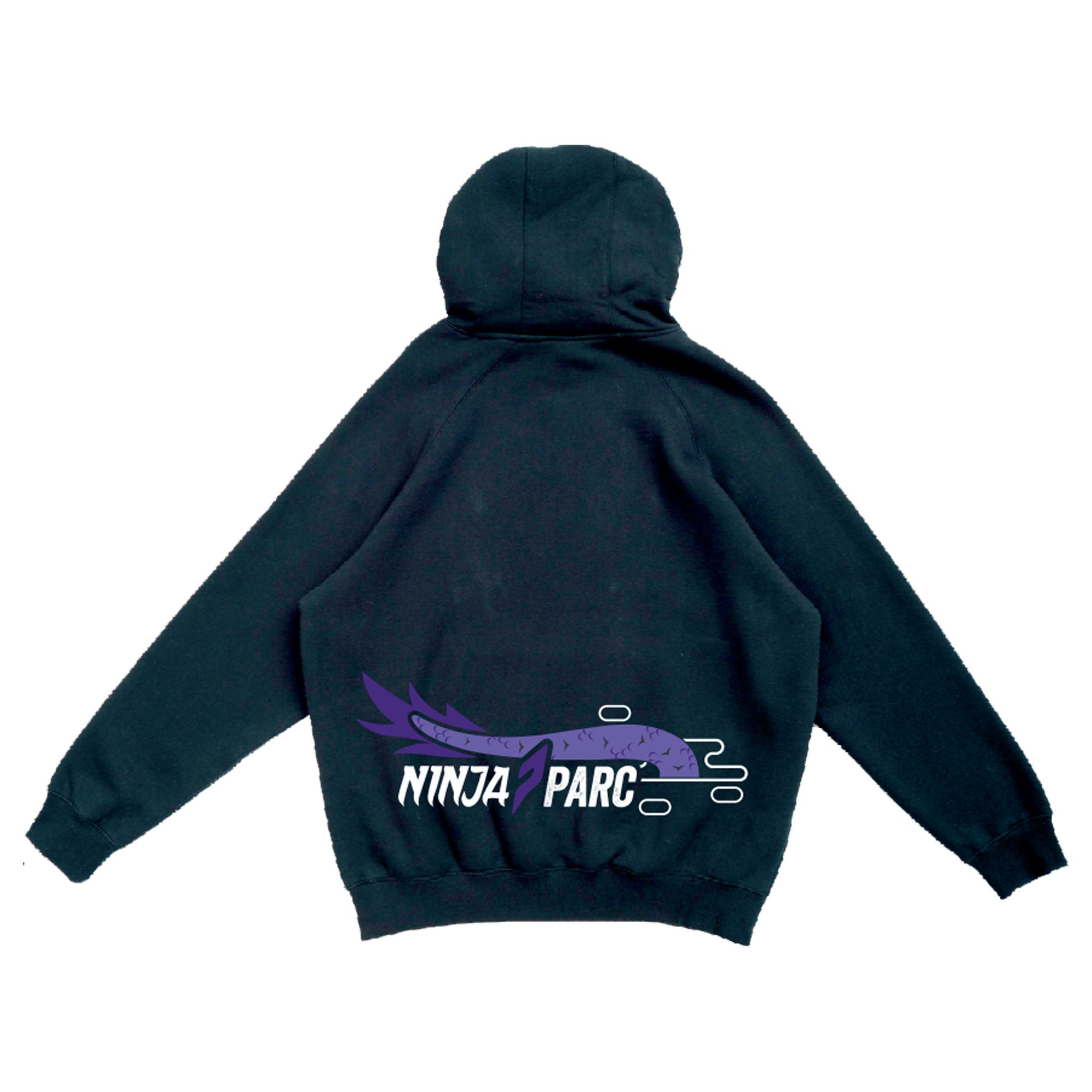 Ninja Parc | PRE-ORDER | Kangaroo Pocket Hoodie - Black Purple Dragon