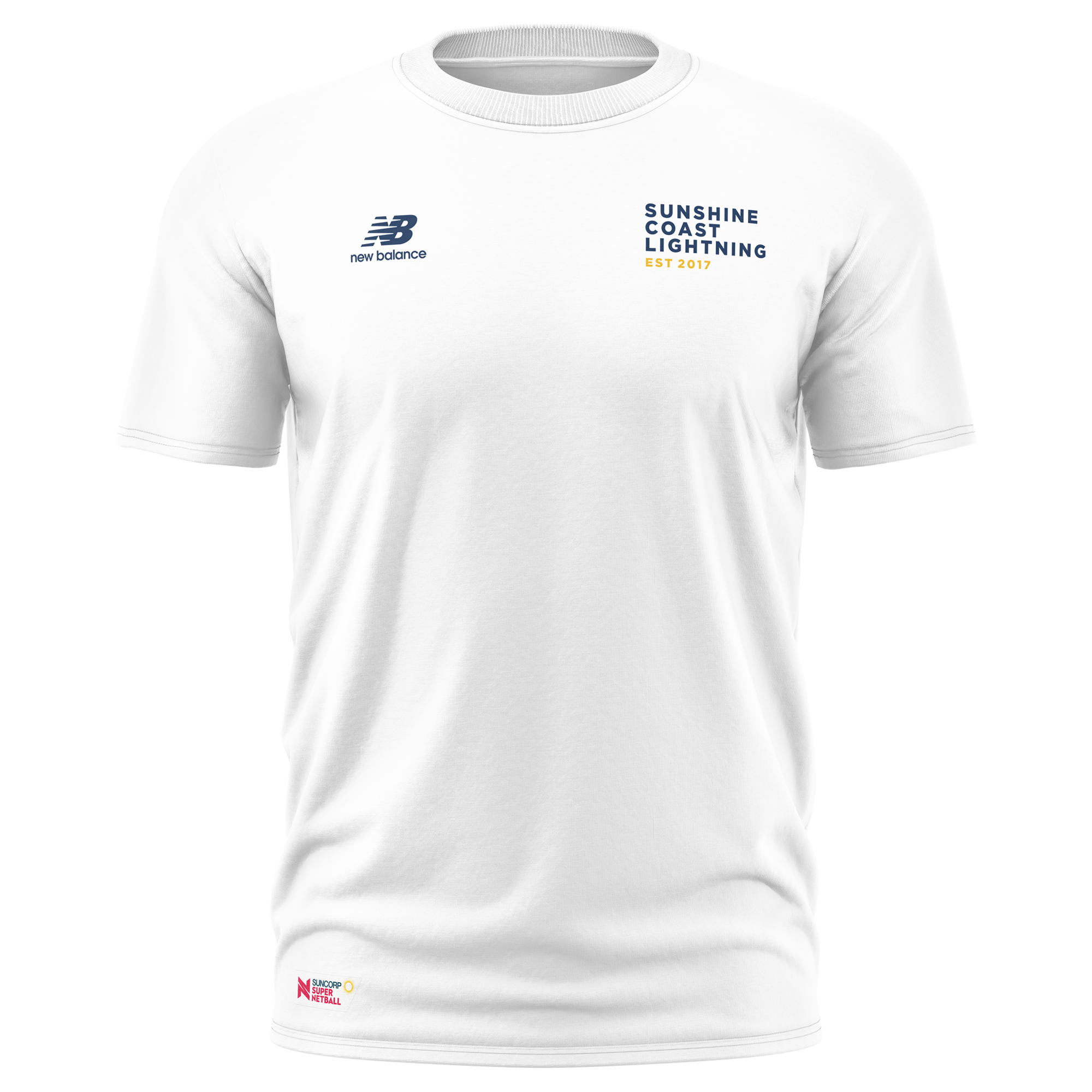Sunshine Coast Lightning | Stacked Lightning White Tee