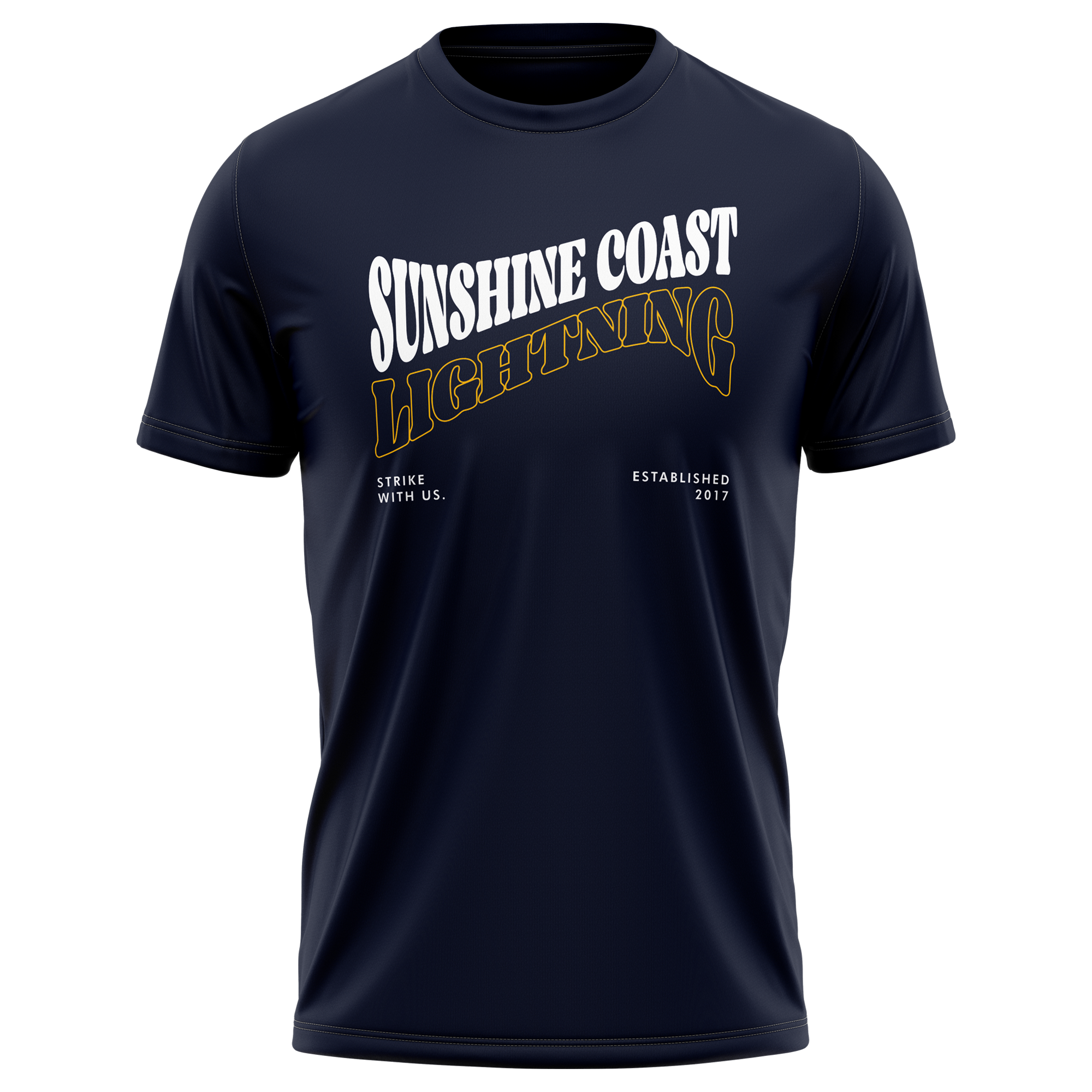 Sunshine Coast Lightning | Casual Navy Cotton Tee - Unisex