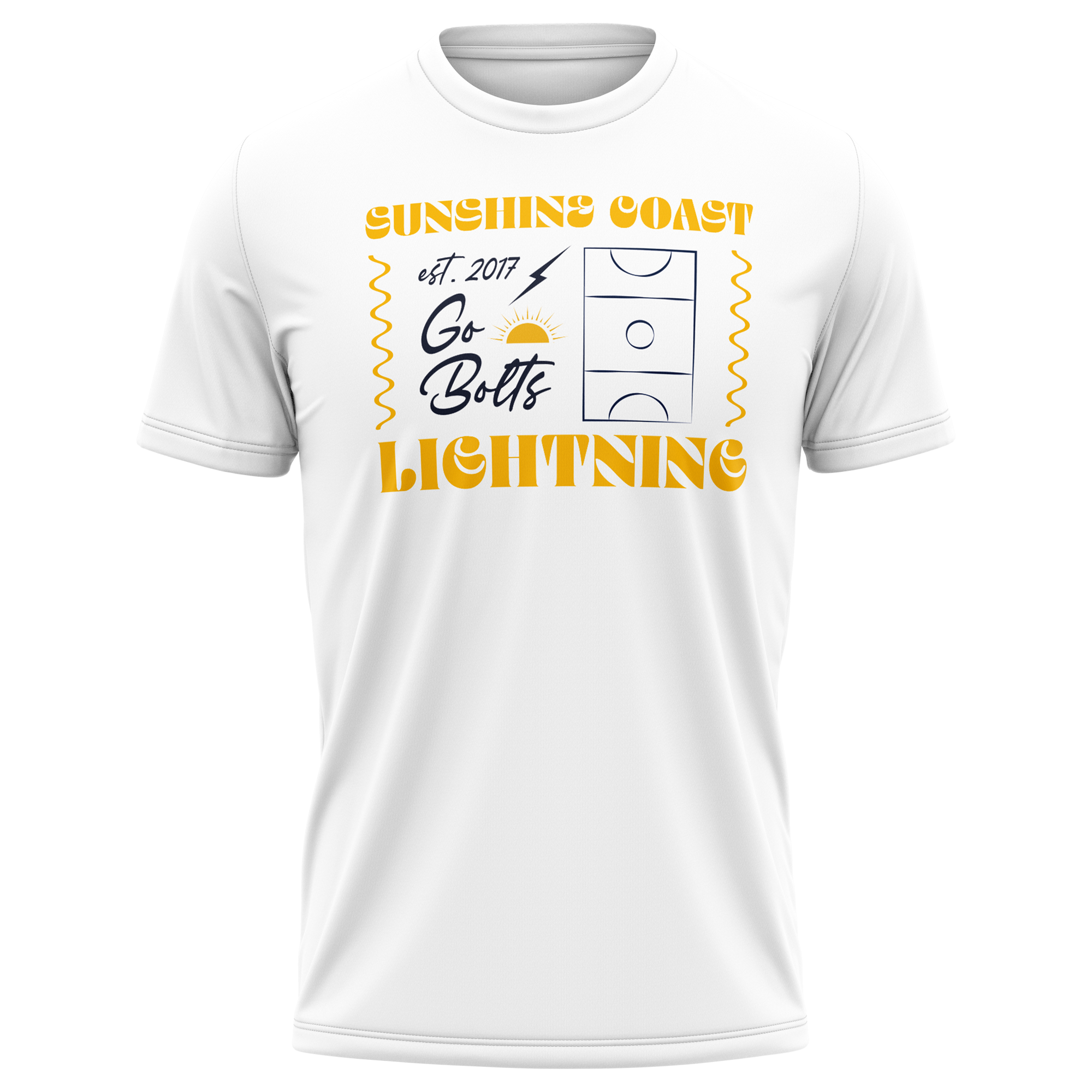 Sunshine Coast Lightning | Casual White Cotton Tee - Youth