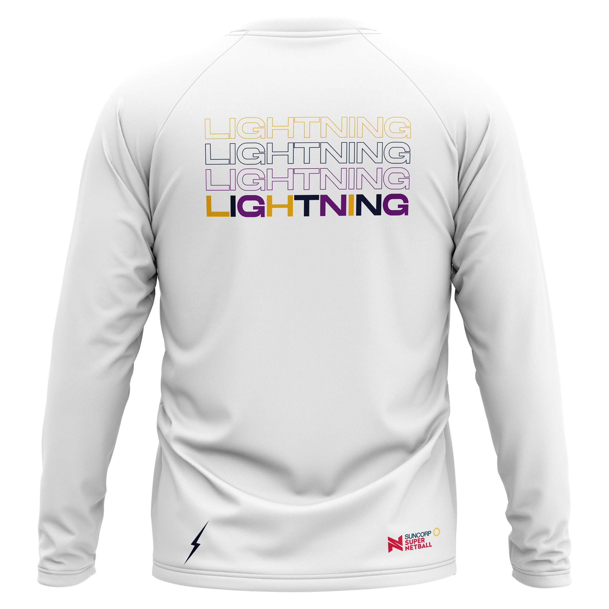 Sunshine Coast Lightning | Casual White LS Raglan Cotton Tee - Unisex
