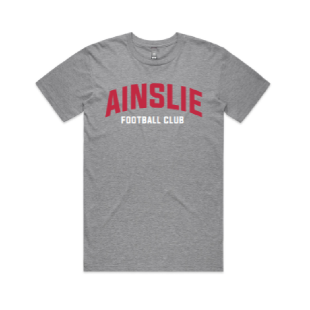 Ainslie FC | BA Grey Marle Staple Tee - Unisex