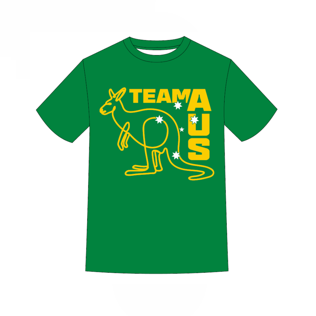 Australian Cheer Union - Merchandise | PRE-ORDER | Unisex Supporter T-Shirt - Green Kangaroo Option