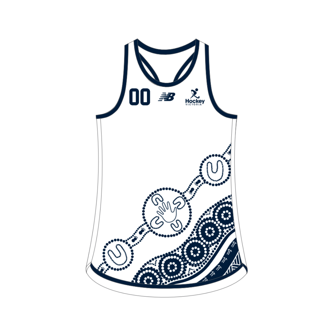 Hockey Victoria - U14s | PRE-ORDER | Ladies Playing Singlet - White