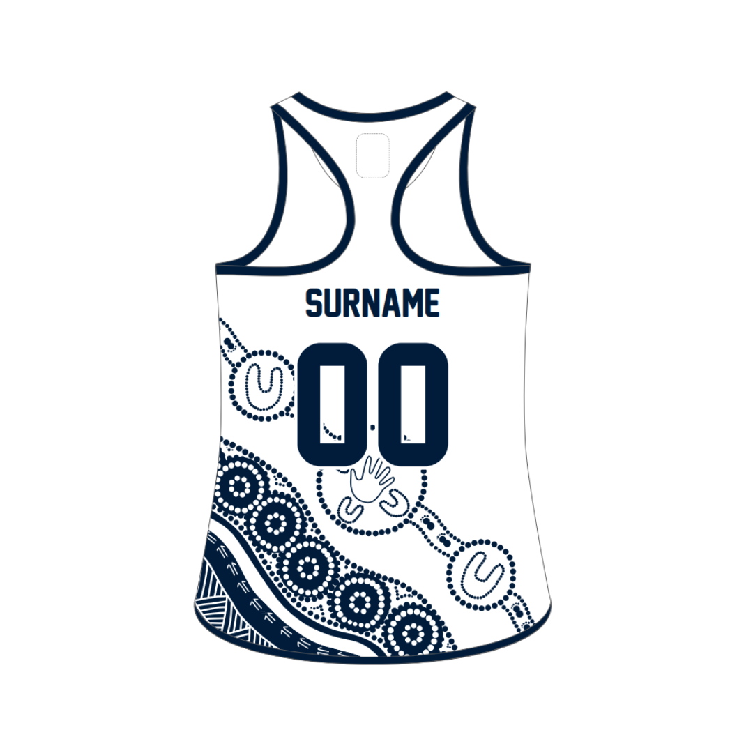 Hockey Victoria - U14s | PRE-ORDER | Ladies Playing Singlet - White