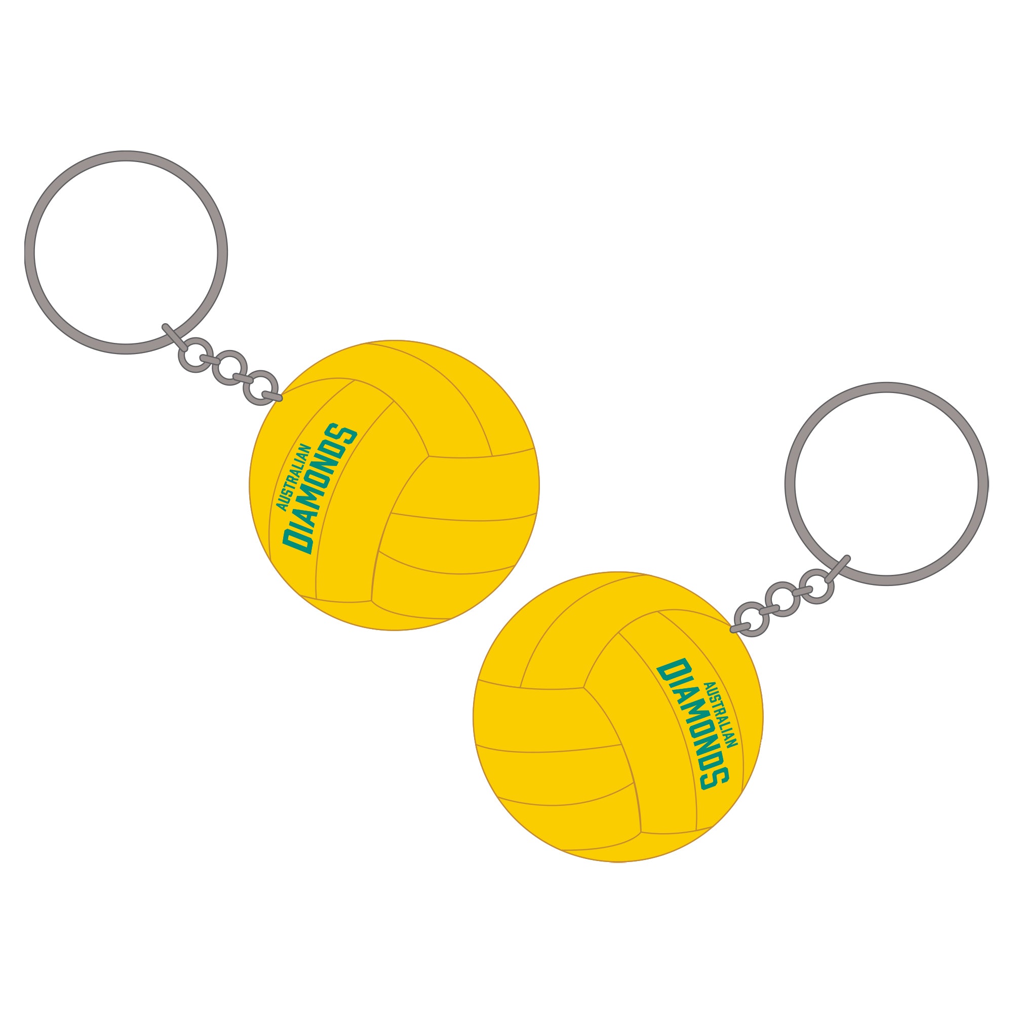 Australian Diamonds | Yellow Netball Keyring
