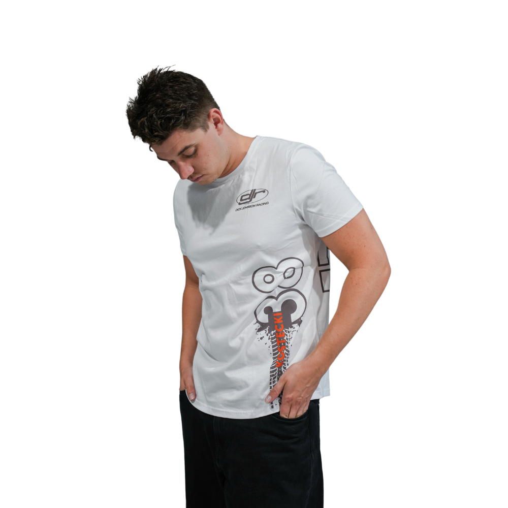Dick Johnson Racing | Drivers Tyre-Tread Cotton Tee - White - Unisex