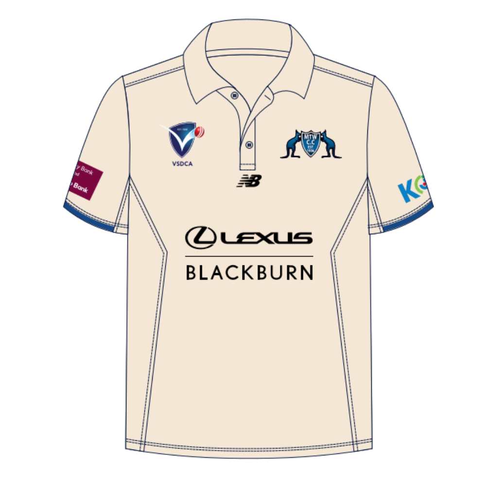 Mount Waverley Cricket Club | PRE-ORDER | NB Unisex Senior Cricket Polo - Cream - Short Sleeve