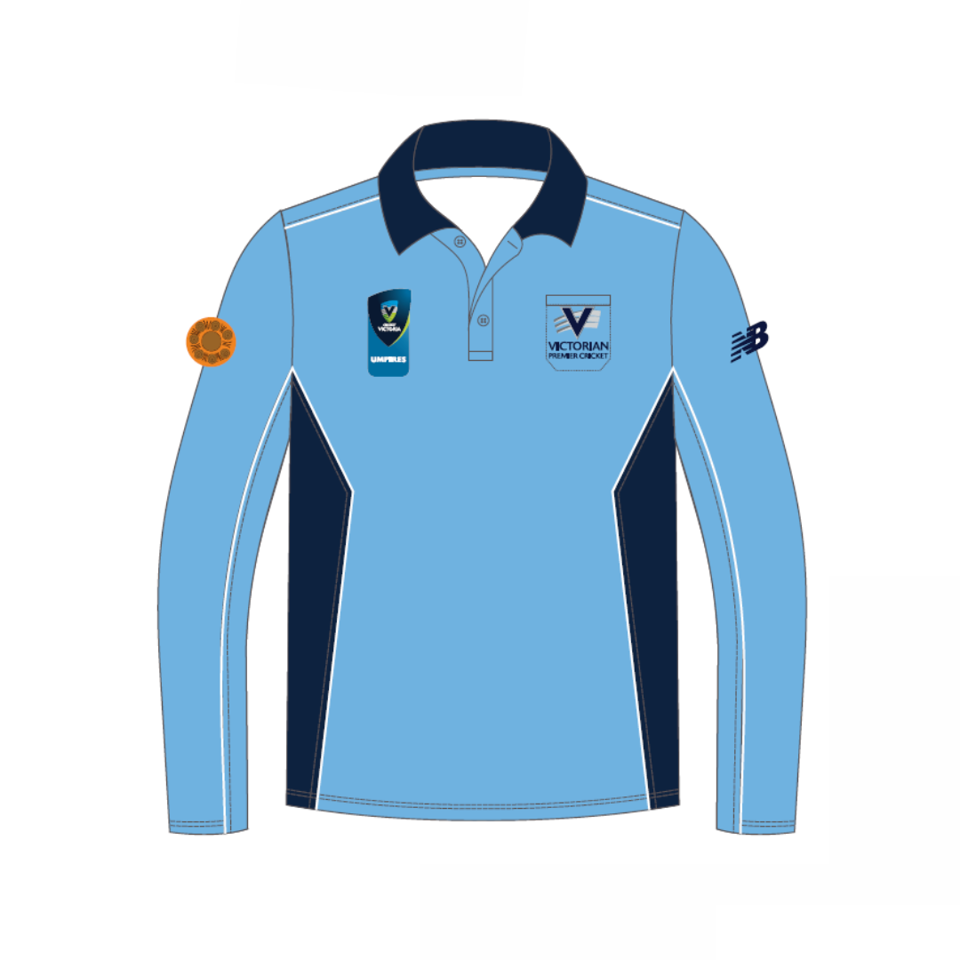 Cricket Victoria | PRE-ORDER | NB LS Sky Blue Umpires Polo - Womens