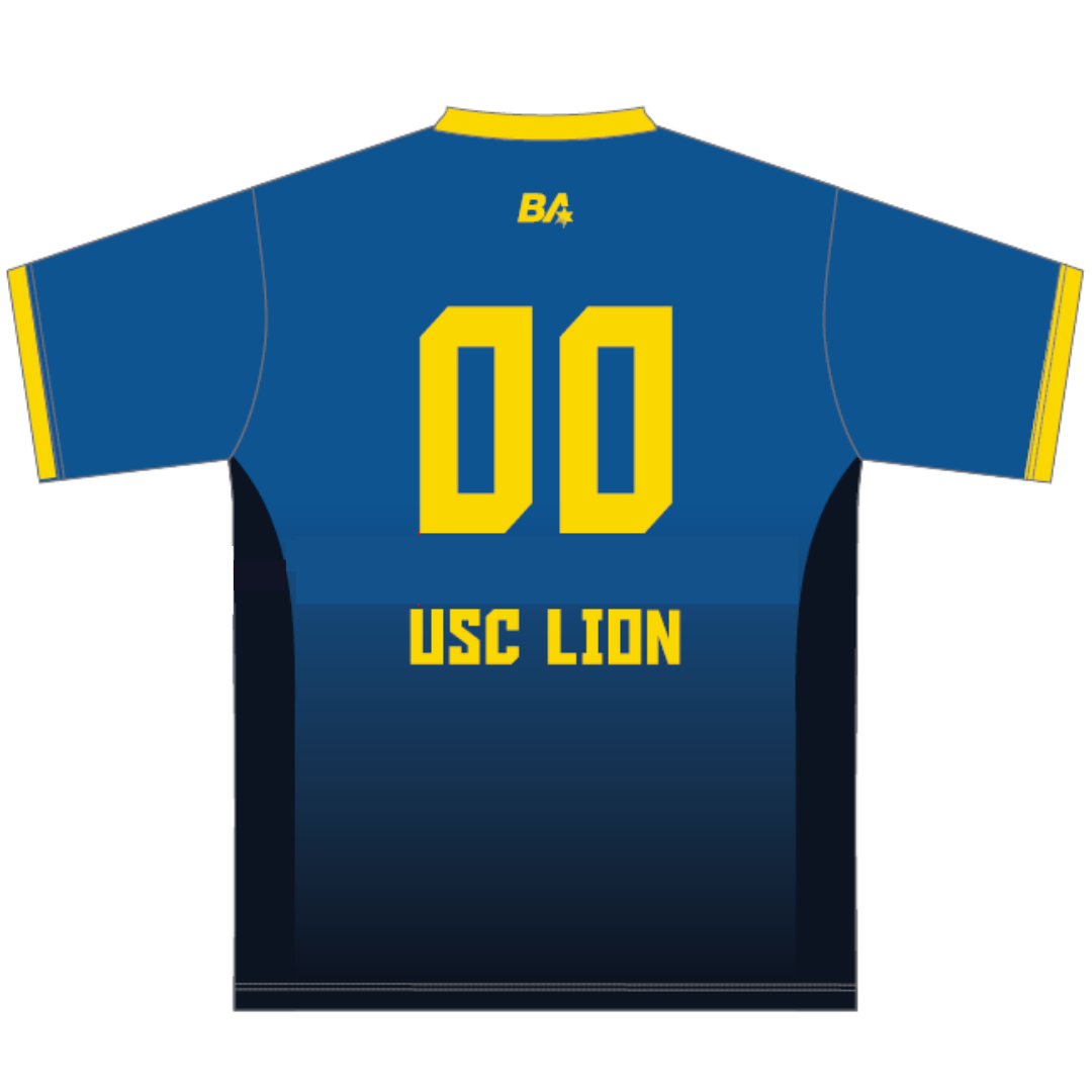 Playing Tee - Unisex Cut - Blue/Gold-USC Lion Volleyball Club