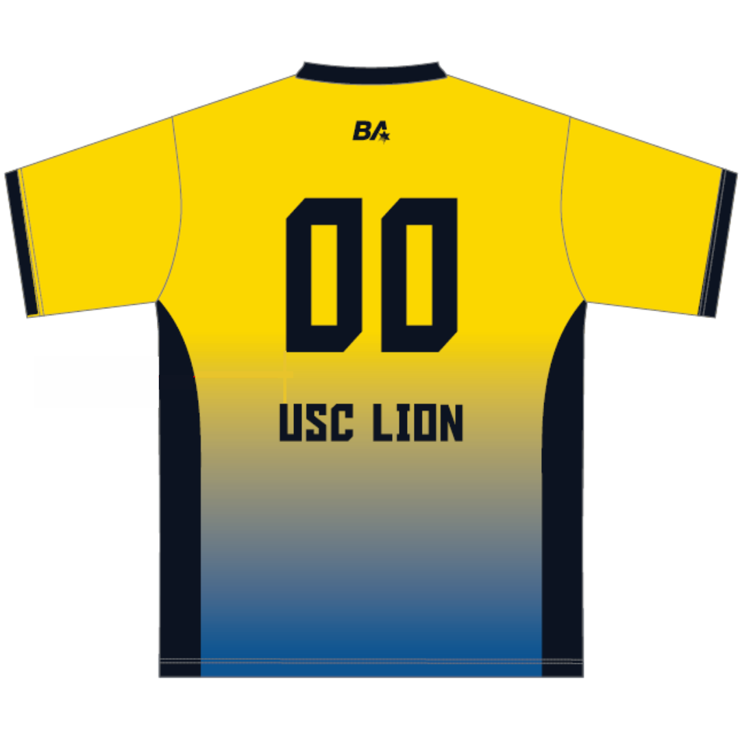 Playing Tee - Unisex Cut - Gold/Blue-USC Lion Volleyball Club