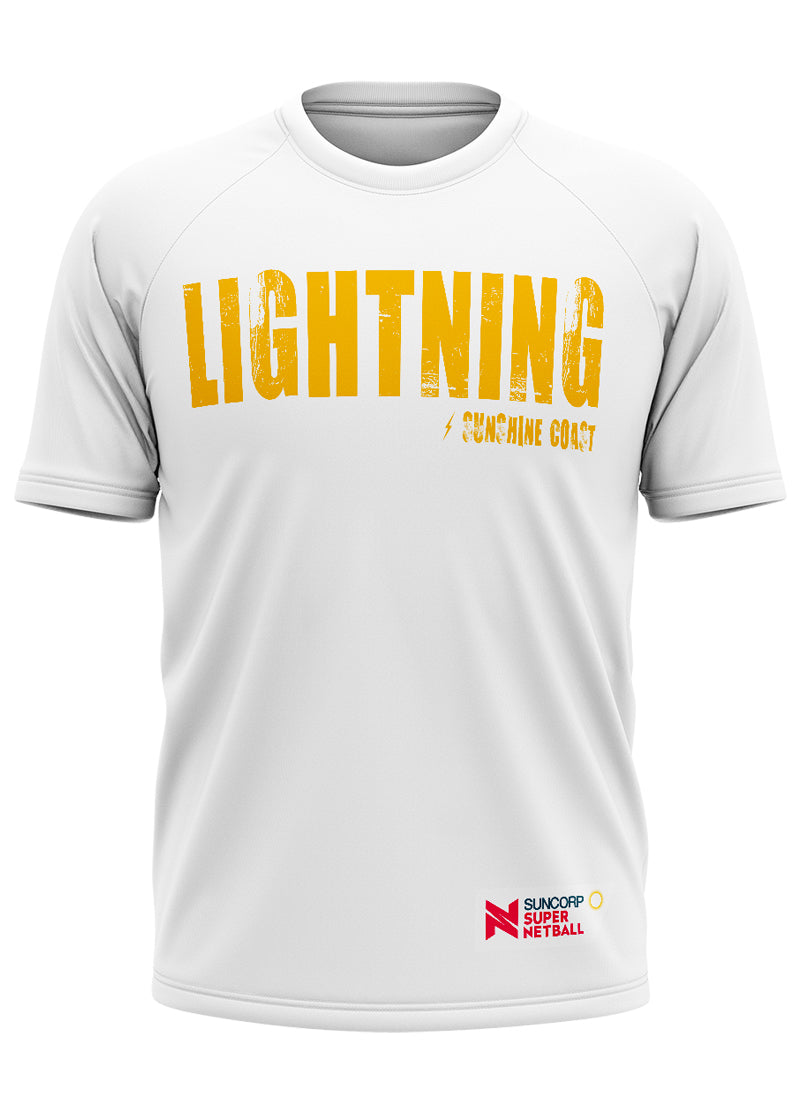 New Balance Yellow Glitter Tee - Youth-Sunshine Coast Lightning Netball Club