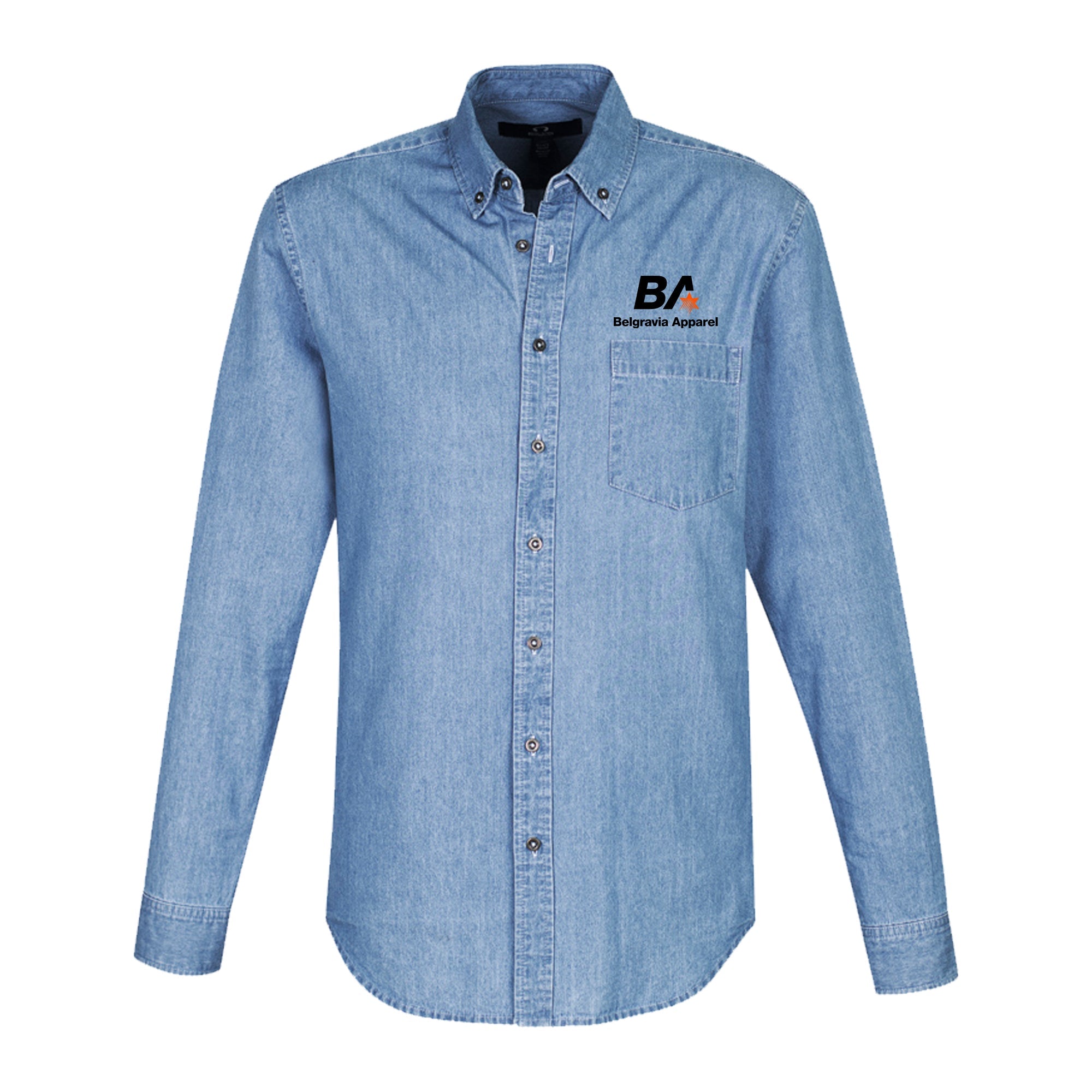 Belgravia Apparel | Sports AU-Belgravia Apparel Staff | Mens Denim Long Sleeve Shirt-Belgravia Apparel - Staff