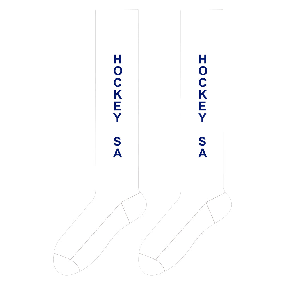 Belgravia Apparel | Sports AU-Hockey SA | PRE-ORDER | Full Length Socks - White-Hockey SA
