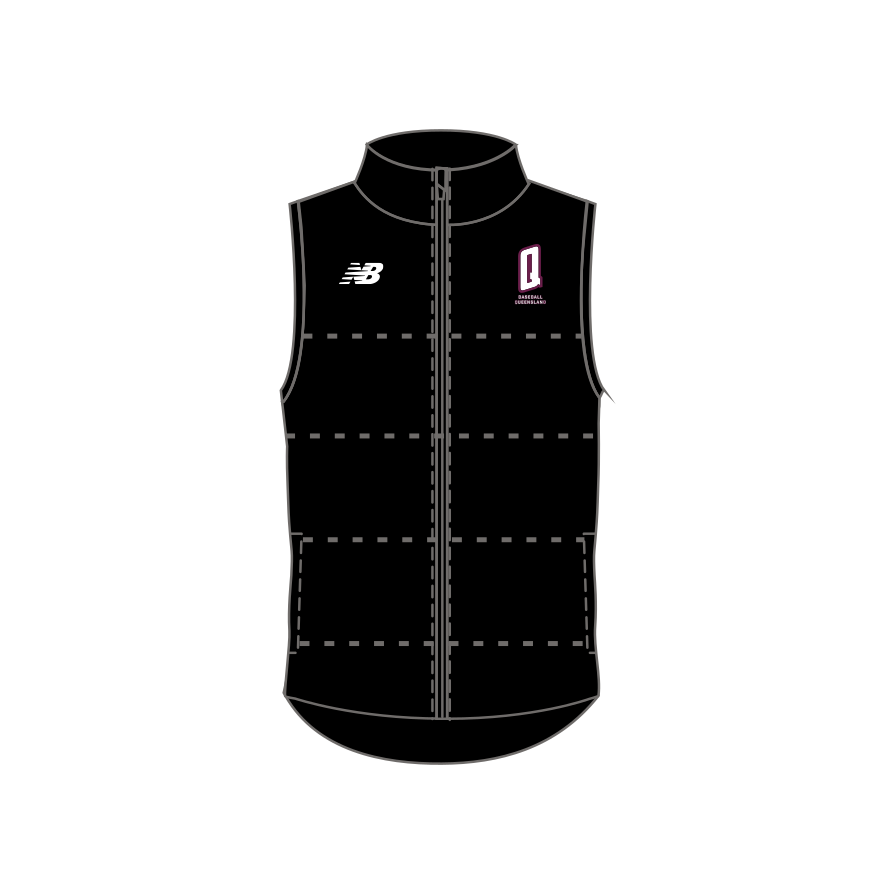 Belgravia Apparel | Sports AU-Baseball QLD | PRE-ORDER | Player - Unisex Puffer Vest-Baseball Queensland